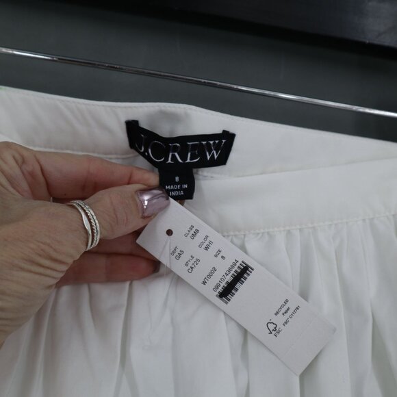 J. Crew Bubble Hem Mini Skirt Women 8 White Romantic Feminine Elevated Basic NWT - Picture 3 of 10
